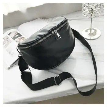 

Waist Pack Women Black PU Leather Fanny Pack Chest Bags for Women 2019 Ladies Phone Bag Travel Money Belt Bolsa Functional Cheat