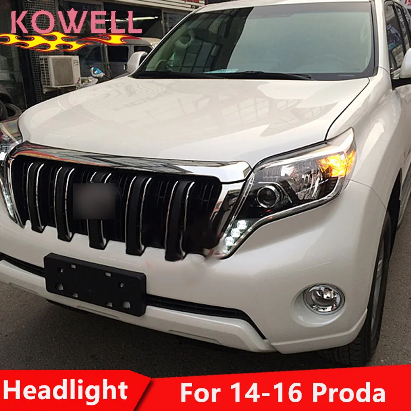 Фары KOWELL для автостайлинга фары Toyota Prado светодиодный ные ангельские глазки DRL