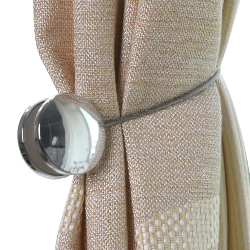 

Gold Silver Magnetic Curtain Buckle Holder Tie back Round Curtains Holdback Window Curtain Accessories 1PCS