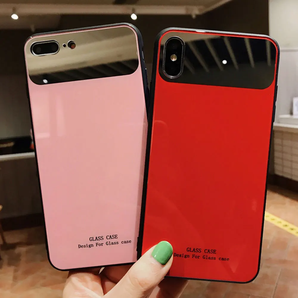 KISSCASE зеркальный чехол для iPhone XR7 8 X XS MAX модные чехлы телефонов закаленное стекло 7