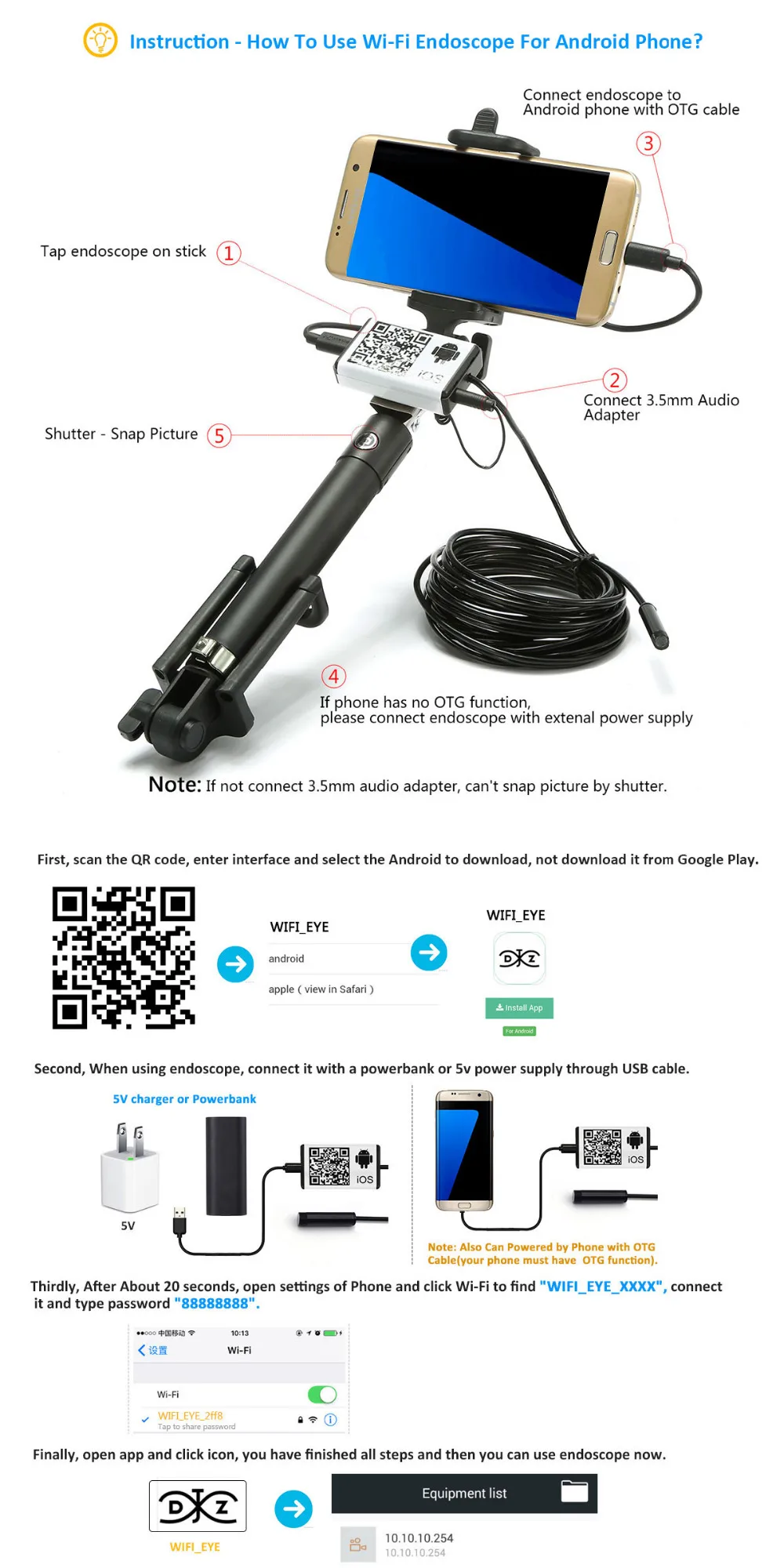 Forecum 7 мм объектив водостойкий IOS Android эндоскоп 1 м/3,5 м/5 м/кабель USB Wifi эндоскоп камера миникамера наблюдения ручной