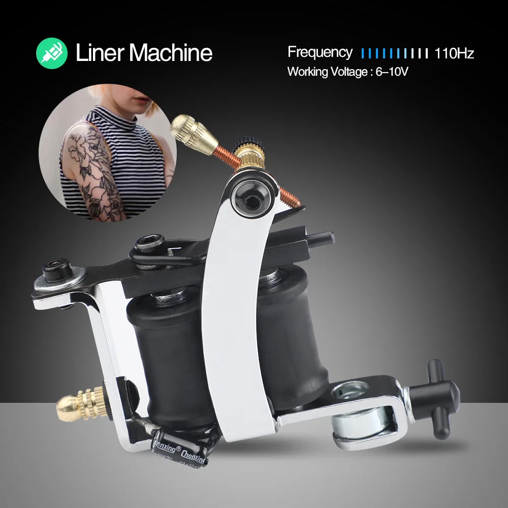 Полный профессиональный набор тату-машин 2 машинки liner shader machine14 цветные чернила Электропитание Иглы ручка наконечник набор