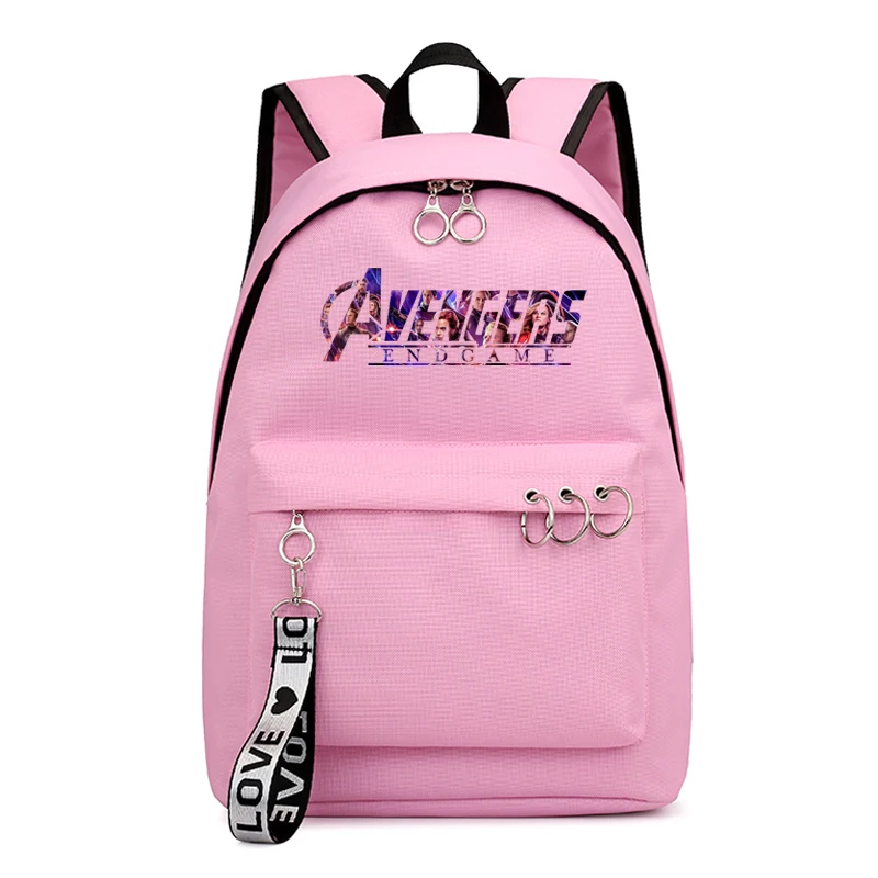 

Fashion Anime Endgame Backpack Travel The Avengers 20-23 Design Pink Backbag Mochila Super Hero School Bags For Teenage Girls