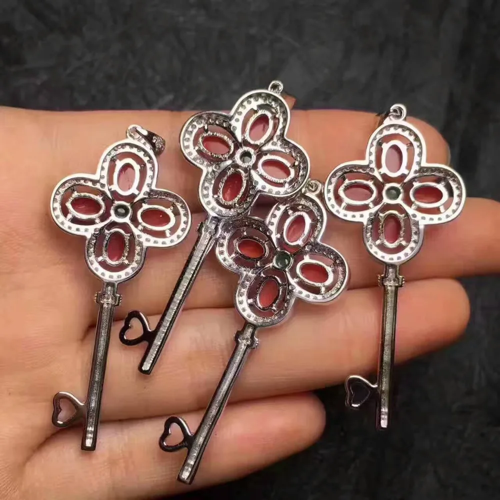 Pendentif pierre de lune bleu naturel pendentif pierre de corail rouge naturel S925 argent chance t
