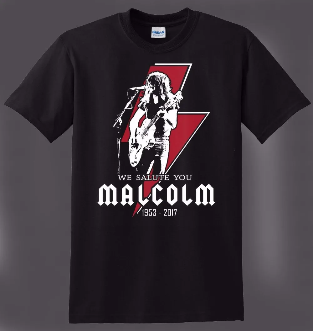 Novelty Shirts Fashion 2018 Men O Neck Short Sleeve Malcolm Young