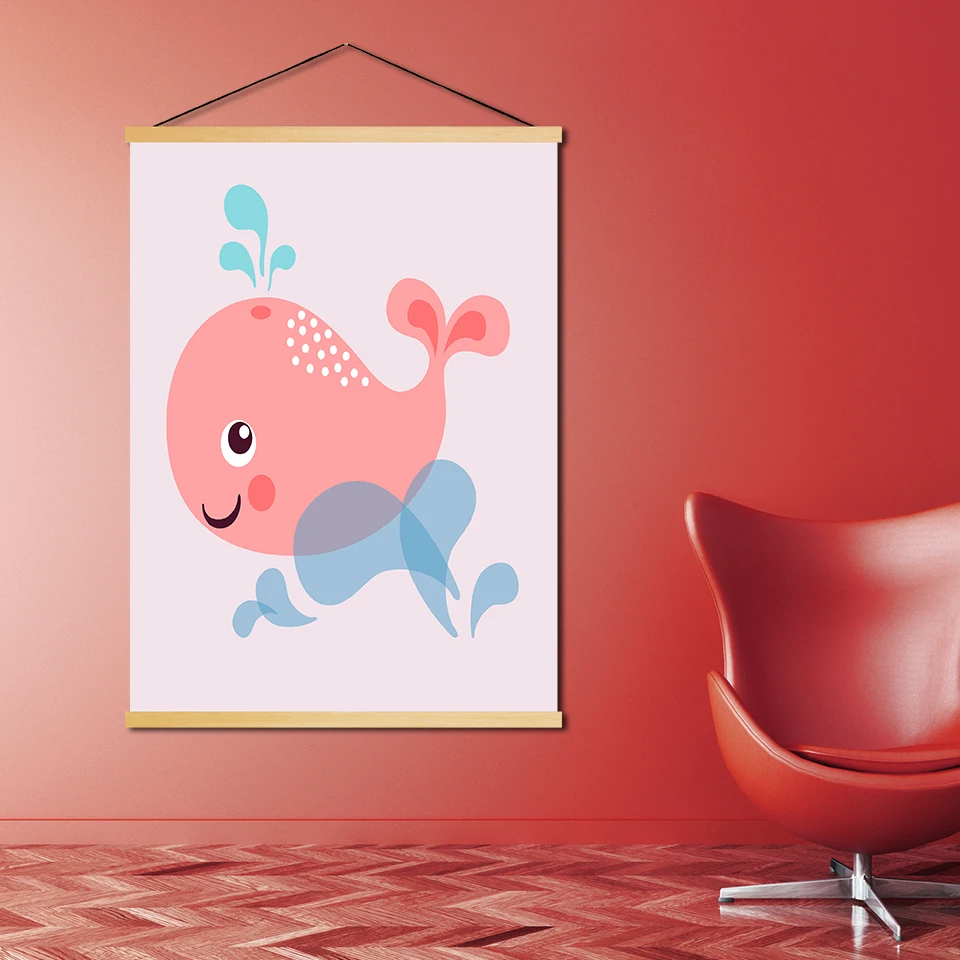 Home-Decoration-Canvas-Art-Print-Painting-Cartoon-Elephant-Color-Letter-Wall-Hanging-Poster-Nordic-Scroll-Hanging (2)