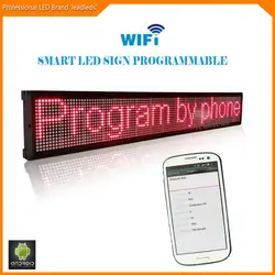 40 дюймов Wi-Fi Беспроводной программируемый пульт реклама светодиодный Дисплей, яркий красный светодиод знак для Бизнес и хранить