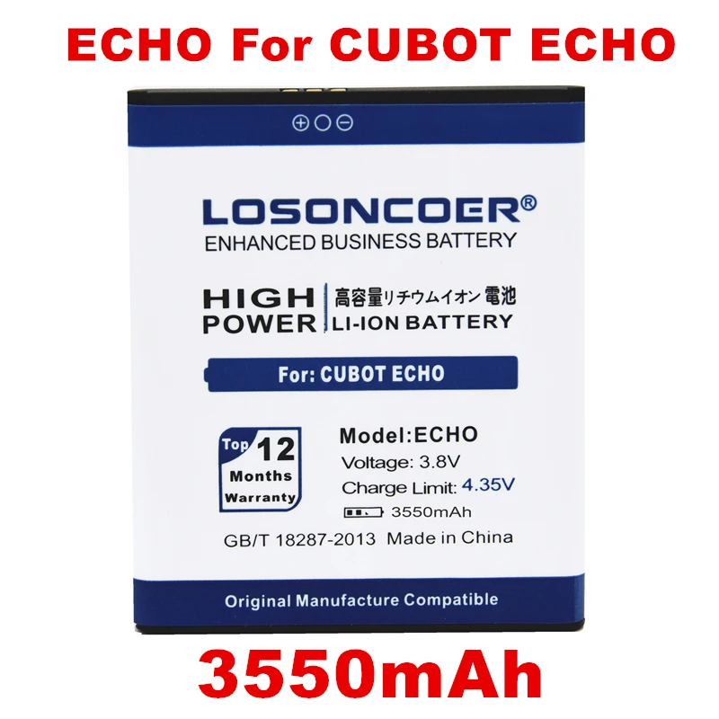 

LOSONCOER 3550mAh ECHO For CUBOT ECHO Battery+Tracking Number