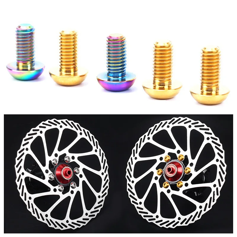 12pcs M5*10mm Disc Brake Rotor Fixing Bolts for MTB Bike Titanium Alloy