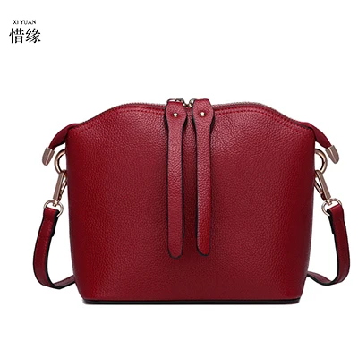 

XIYUAN BRAND women luxury and fashion summer spring autumn Shell cow Genuine Leather red shoulder cross body bag messenger bags