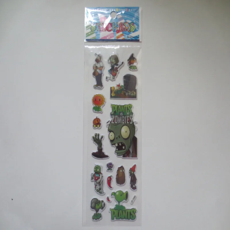 10sheets Zombies and Vegetables Toy Bubble Stickers Hot Game App Toys Christmas Gifts for Kids Toys Wall Sticker