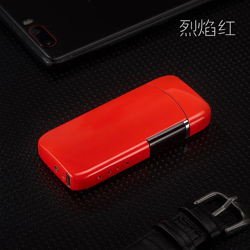 Сенсорный индукционный дисплей питания USB двойной дуги плазменная электронная импульсная Зажигалка металлические ветрозащитные гаджеты для мужчин зажигалки - Цвет: 2