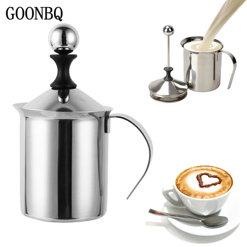 GOONBQ 1 pc 400/800 ml Coffee Milk Frother Stainless Steel Cappuccino
