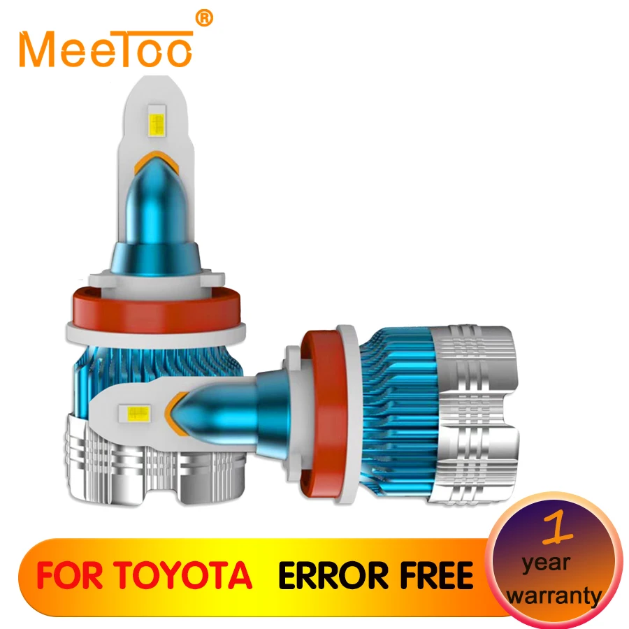 MeeToo H4 H7 светодиодные лампы для автомобильных фар 12 в 6000 К H11 9005 9006 авто автомобилей