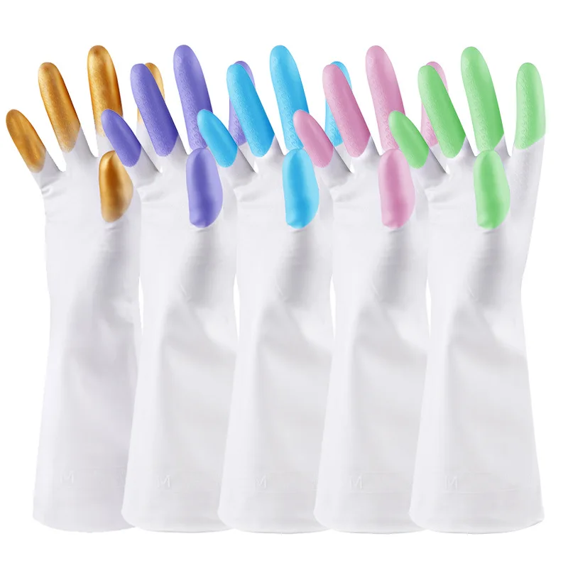 One Pair Household Long Rubber Gloves for Washing Dishes Waterproof