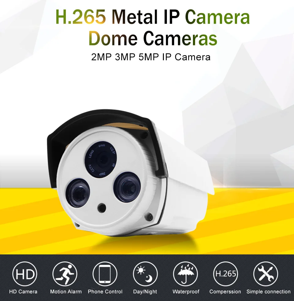 Новая ip-камера HD 5MP 1080P H.265, Onvif Bullet, водонепроницаемая, CCTV, для улицы, 48 В, PoE, сеть, массив 2*, ИК-камера безопасности