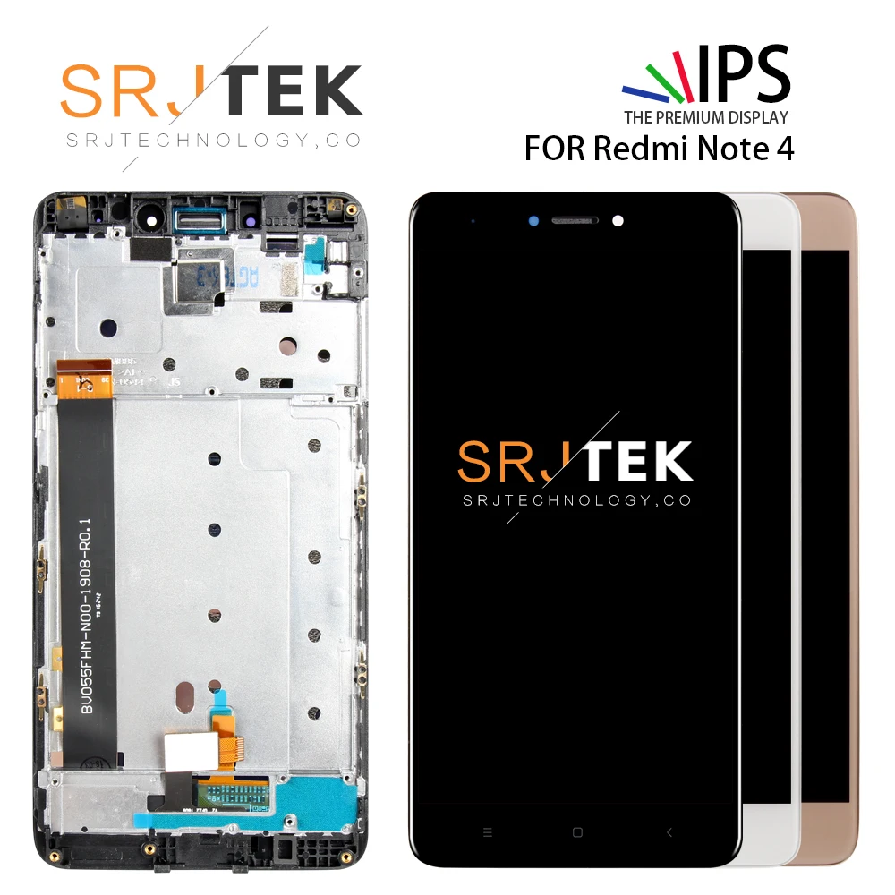 

Srjtek LCD For Xiaomi Redmi Note 4 Display MTK Helio X20 Version Touch Screen With Frame Assembly For Redmi Note 4 Screen