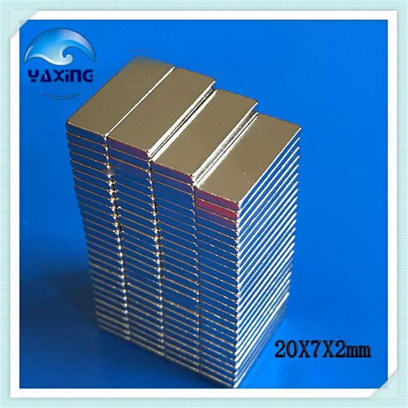 

50PCS Neodyum Magnet 20mm x7mm x 2mm Super Strong Magnet 20x7x2mm Rare Earth NdFeB Block Cuboid Magnet Neodymium 20*7*2mm