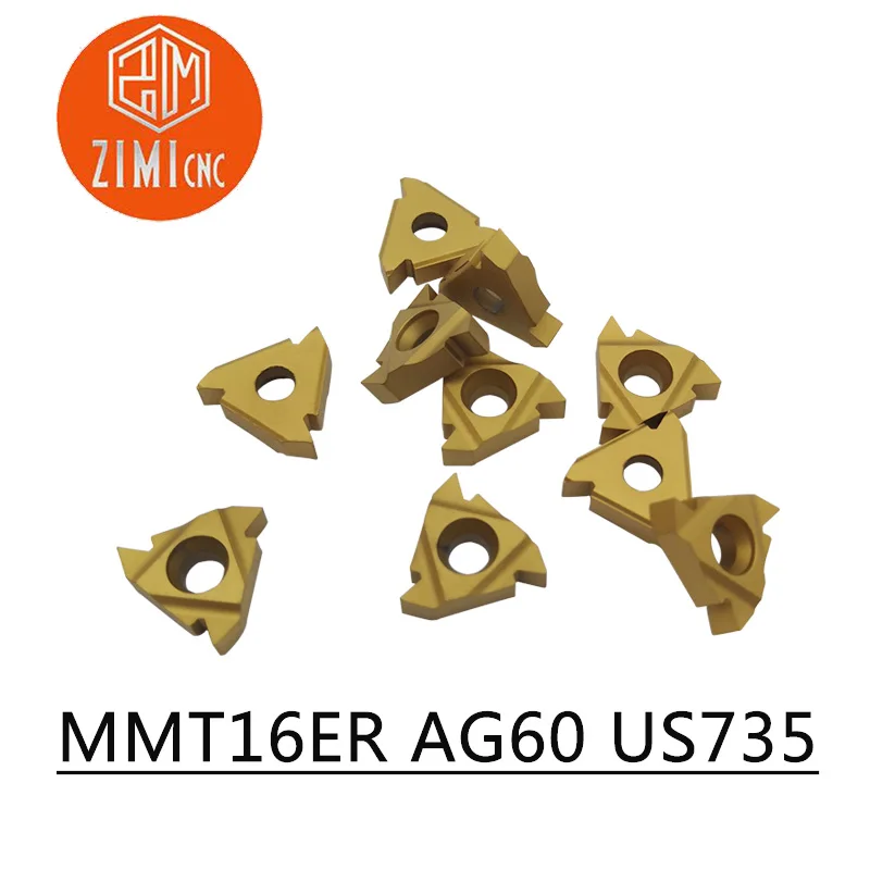 

10 PCS MMT 16ER AG60 US735 Carbide Insert Thread Turning Tool Turning Tool Lathe Tool Milling Cutter CNC Tool 16ERAG60
