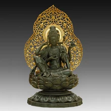 ATLIE большой размер бронзовое руйи колесо Гуаньинь Бодхисаттва скульптура Тибетский буддизм Гуань Инь Будда Статуя Буддизм, латунь