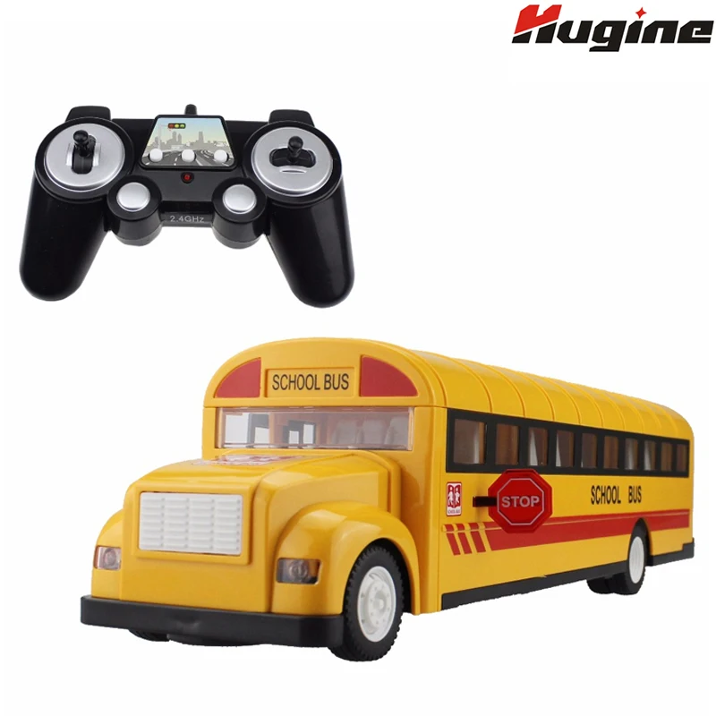 RC Car School Bus 2.4G Remote Control Buses Opening Door One Key ...