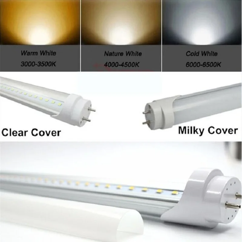 LED Tube lights,T8,G13,5feet /6feet /8feet clear/milky/striped cover available 