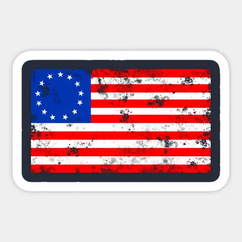 

1Pcs Worn Betsy Ross 1776 Flag Decal Waterproof For Laptop Car Skateboard Luggage Guitar Furnitur Sticker