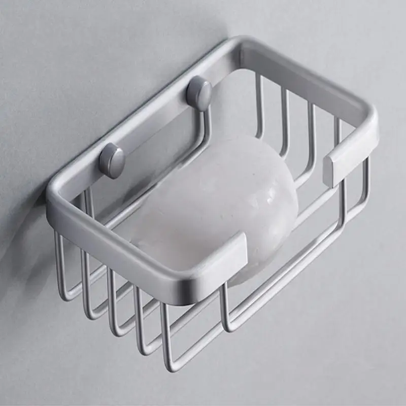 Алюминиевые аксессуары для ванной комнаты портативная квадратная коробка для хранения шампуня мыльницы