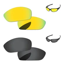 Черный Серый& 24 K золотой 2 пары Поляризованные Сменные линзы для прямой куртки 2007 солнцезащитные очки Рамка UVA и UVB Защита