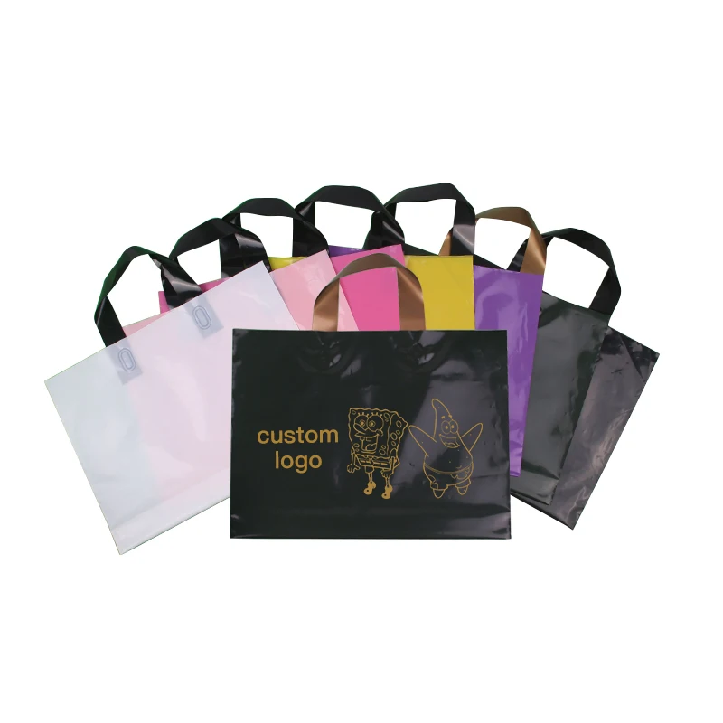 Cheap Wholesale Plastic bag with handle, packaging bag for gift