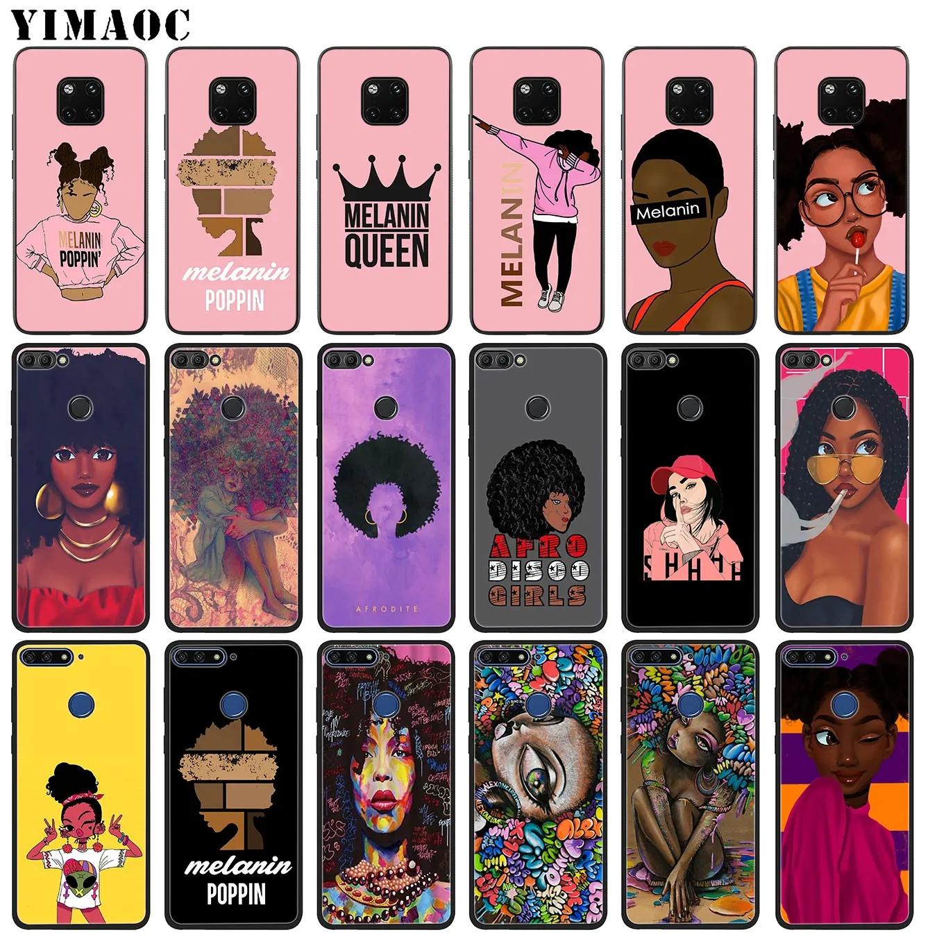YIMAOC 2bunz Melanin Poppin Aba афро девушки тонкий мягкий чехол для телефона Huawei Mate 30 20 10 Pro Lite