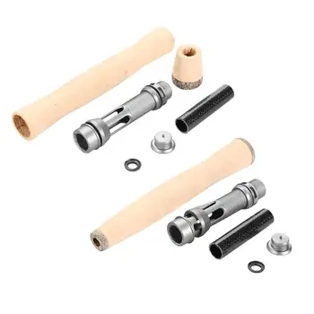 

Fishing Rod Wooden Handle FLY6/FLY8 Aluminum Alloy Cork Handle Split Anti-slip Rear Grip Repair DIY Kits Fish Tackle Accessories