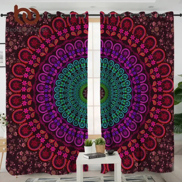 Beddingoutlet Mandala Living Room Curtains Bohemian Boho Bedroom Beddingoutlet Mandala Living Room Curtains Bohemian Boho Bedroom Curtain Window Treatment D Purple Home Decoration 1