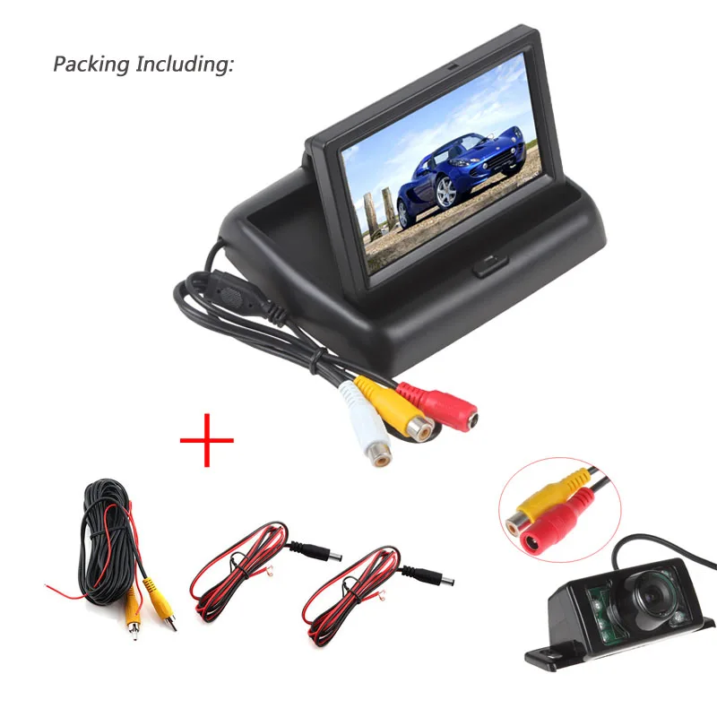 DCP YuanTing 4,3 ''TFT lcd Автомобильный монитор заднего вида резервная камера водонепроницаемая система ночного видения заднего вида Система помощи при парковке - Название цвета: DCP