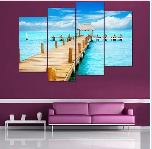 Hd Canvas Print Home Decor Wall Art Painting Picture No Frame Blue Hd Canvas Print Home Decor Wall Art Painting Picture No Frame Blue Ocean Walkway In Calligraphy From Garden On Aliexpress Alibaba
