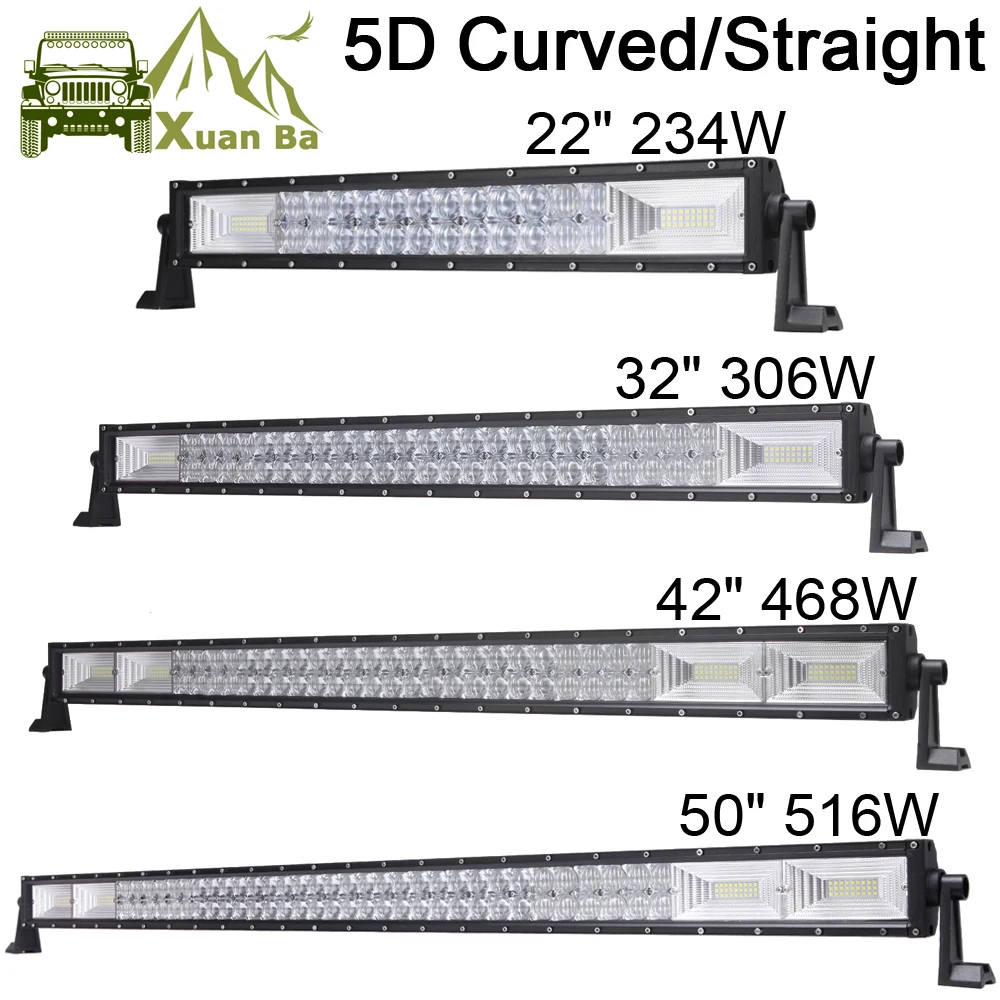 

22" 32" 42" 50 Inch Led Work Light Bar 5D Lens Off road 4x4 ATV UTV Truck Boat Uaz 12V 24V Combo Beam Offroad Bar Driving Lights