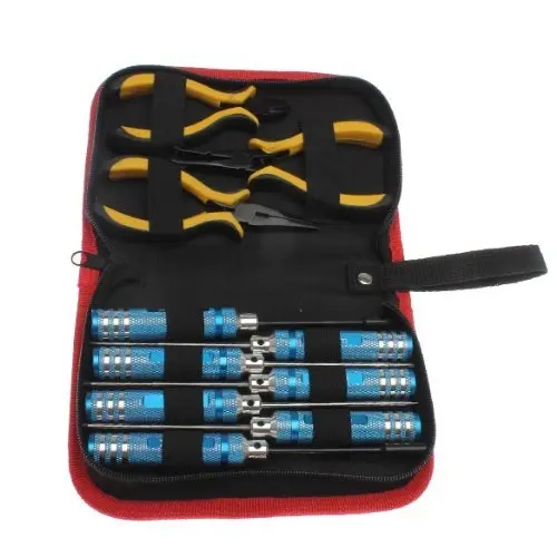 

High Professional 10 in 1 RC Tools Kits Box Set Screwdriver Pliers Hex Repair for Helicopter Multirotors