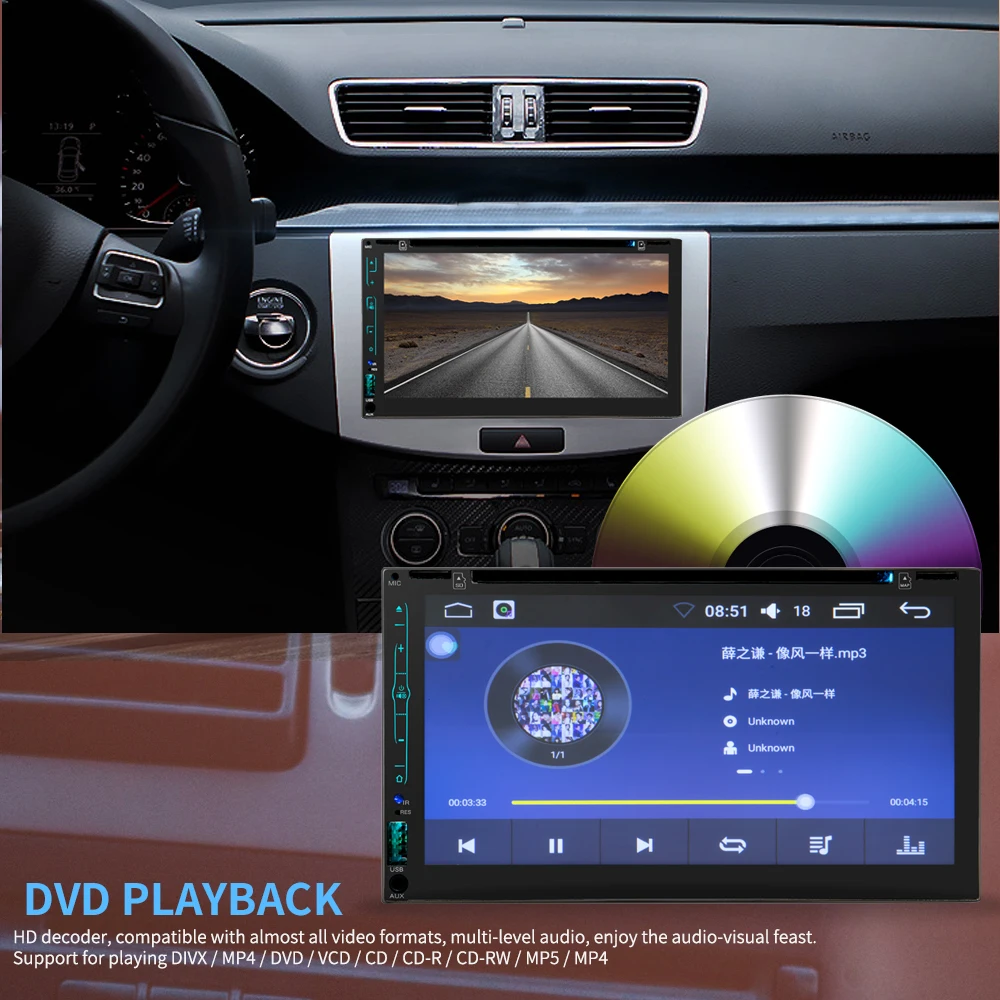 Clearance 2 din car digital stereo android system FM radio gps navigation video DVD Mp5 multimedia player bluetooth wifi rear view camera 4