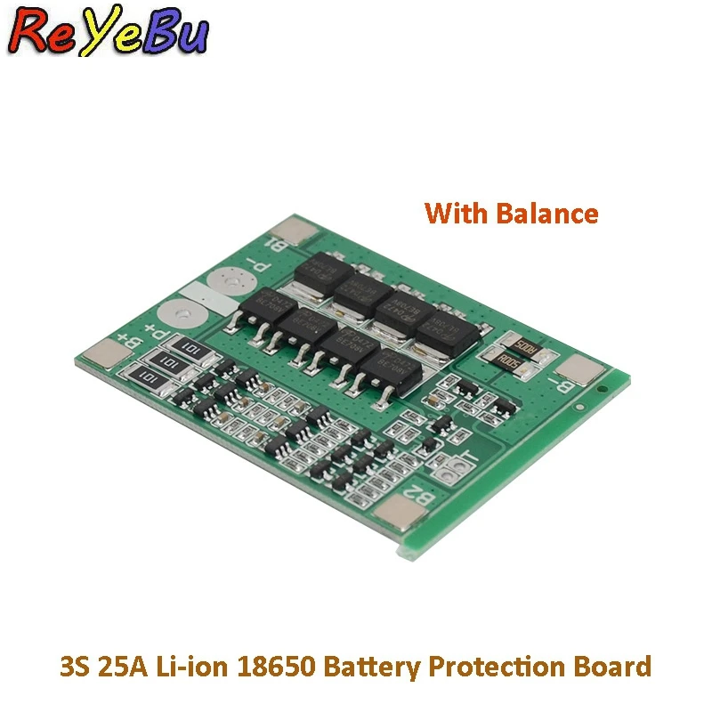 1Pce 3S 12V 25A 18650 Защитная плата для литиевых батарей 11,1 V 12,6 V PCB BMS с балансировочной схемой для электродвигателя