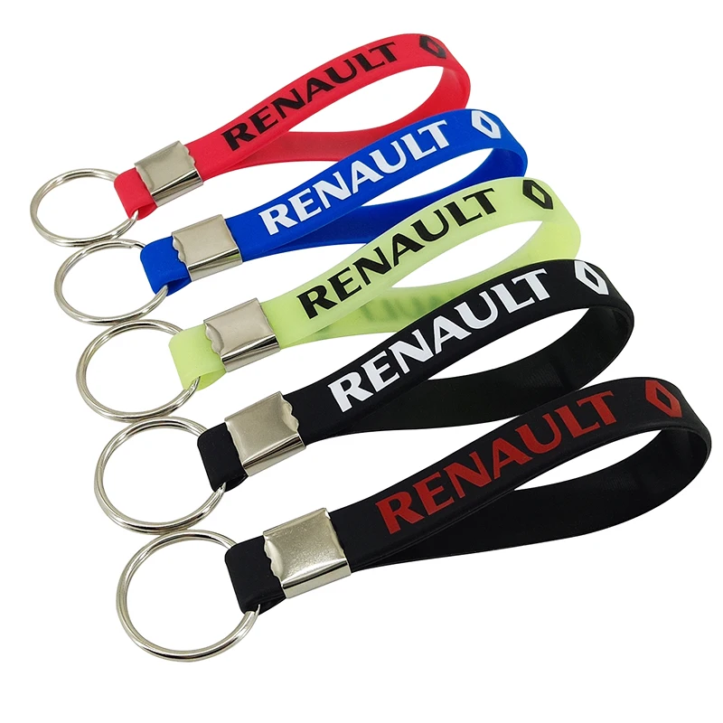

1pcs Excellent Luminous Silicone Emblem Badge Car Key Ring keychain for Renault Megane 2 3 Duster Logan Clio Laguna Car Styling
