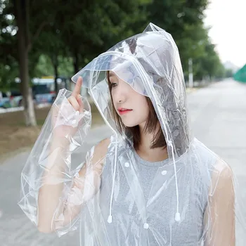 

Transparent Long Raincoat Women Men,Rain Coat Poncho Travel Chubasqueros Impermeables Fashion Show Hooded Protective Suit