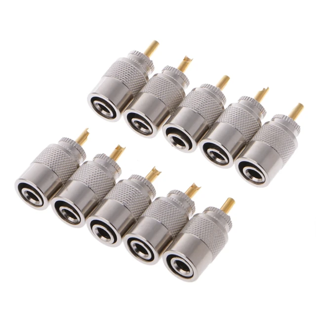 10 Pcs UHF PL 259 Male Solder RF Connector Plugs For RG8X Coaxial Coax