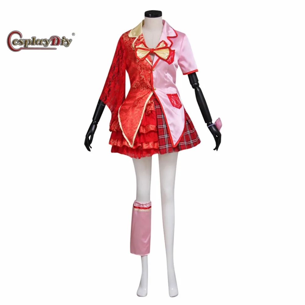 Cosplaydiy Momoiro Clover kanako momoot красное платье костюм для взрослых женщин Хэллоуин