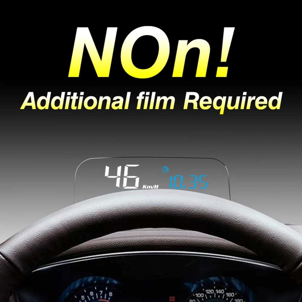 

New Arrival Mirror H400 Car HUD Head up display Speed Projector Security Alarm Water temp Overspeed RPM DY293