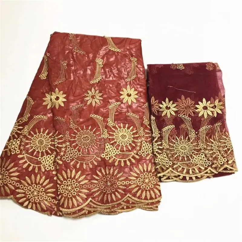 

PL!2018New arrival African Bazin Riche Getzner fabric with Embroidery lace for dress African lace fabric free shipping! L30539