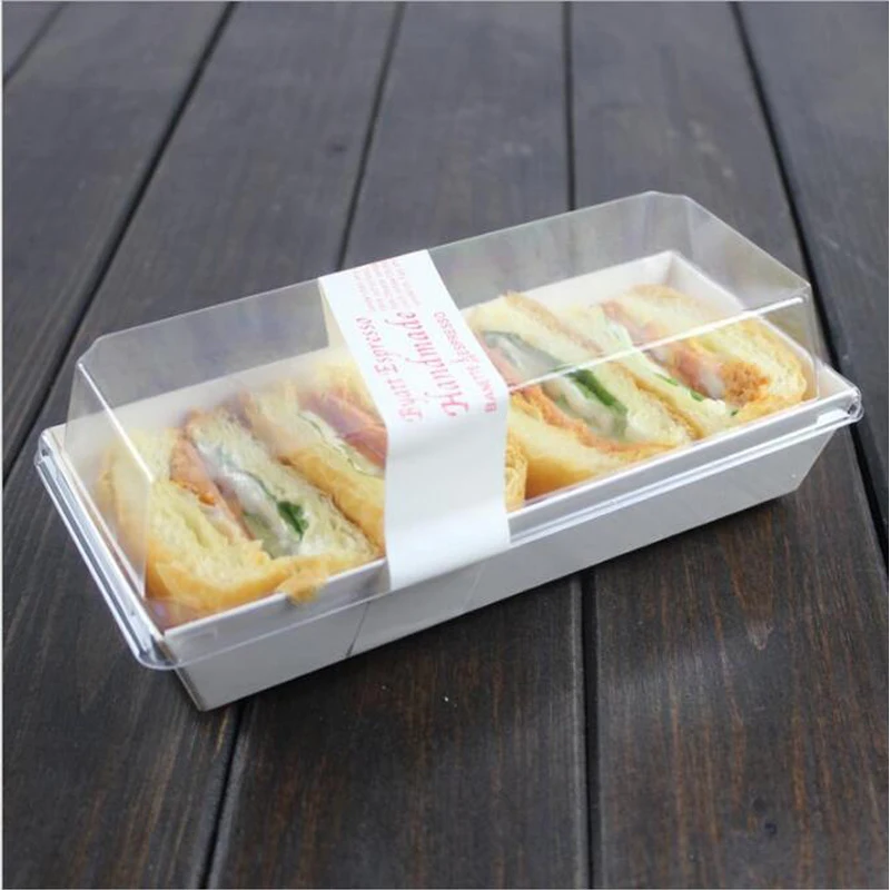 

20 Set Rectangular Sushi Egg Yolk Cake Sandwich Baking Pastry Packaging Cardboard Plastic Box Biscuits Boxs Cupcake Thanksgiving