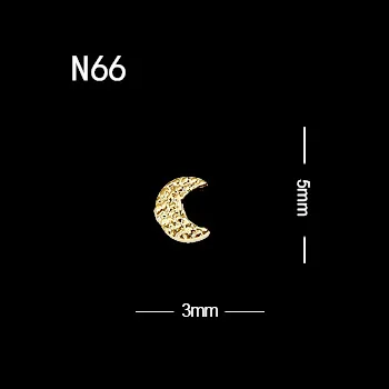 10 шт./лот дизайн ногтей Золотой Серебряный милый Звезда Луна серии украшения Сплав Шарм с жемчугом Стразы - Цвет: N66