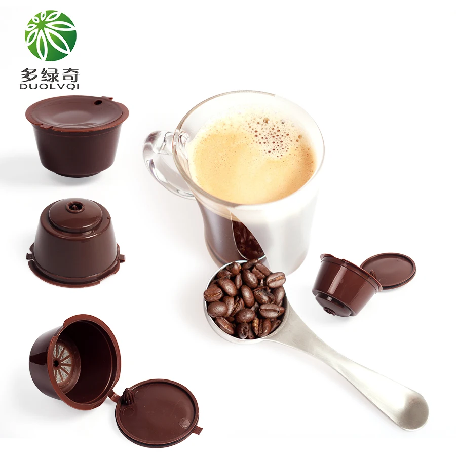 

DUOLVQI 10pcs/pack Mini Coffee Maker Refillable Coffee Capsule Nescafe Reusable Capsule Dolce Gusto Capsules use 500 times