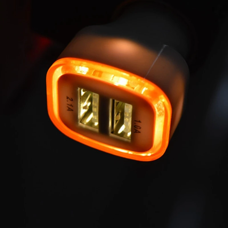 

New Arrival LED Dual USB Port 2.1A Fast Car Charger Adapter For iPhone iPad Phone Car Chargers For Samsung Galaxy S10 S9