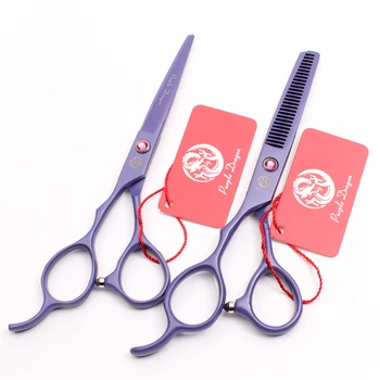 

Z8001 5.5" 16cm JP Steel Purple Dragon Barbers Thinning Shears Regular Cutting Shears Razor Blade Left-Hand Human Hair Scissors